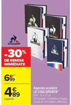 Carrefour Drive Le coq sportif - agenda solaire offre