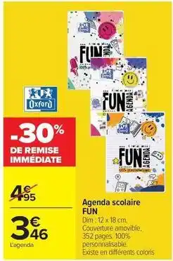 Carrefour Drive Oxford - agenda scolaire offre