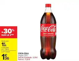 Carrefour Coca cola - original, l.25% soft original, soit l.2% offre