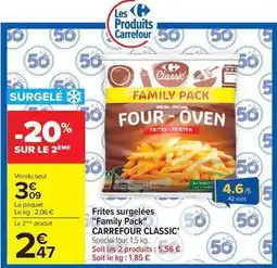 Carrefour Carrefour - classic frites surgelées offre