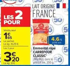 Carrefour Drive Carrefour - emmental râpé offre