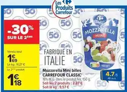 Carrefour Drive Carrefour - classic mozzarella mini billes offre