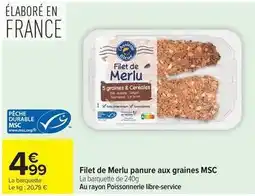 Carrefour Drive Durable - filet de merlu panure aux graines msc offre
