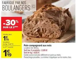 Carrefour Drive Pain campagnard aux noix offre