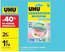 Carrefour Drive Uhu - 2 rubans correcteurs pastel offre