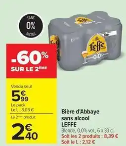 Carrefour Drive Leffe - bière d'abbaye sans alcool offre