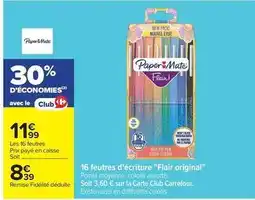 Carrefour Drive Paper mate - 16 feutres d'écriture flair original offre