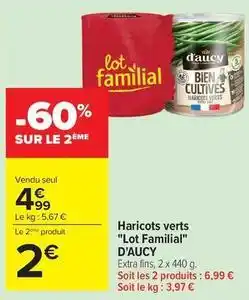 Carrefour Drive D'aucy - haricots verts lot familial offre