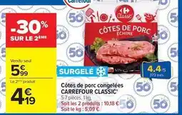 Carrefour Drive Carrefour - côtes de porc congelées classic' offre
