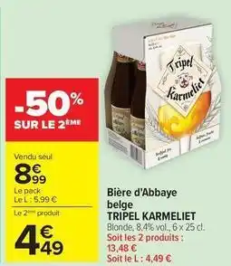 Carrefour Drive Tripel karmeliet - bière d'abbaye belge offre