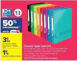 Carrefour Drive Oxford - classeur rigide color life offre