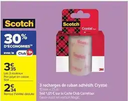 Carrefour Drive Scotch - 3 recharges de ruban adhésifs crystal offre