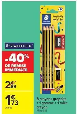 Carrefour Drive Staedtler - 8 crayons graphite + 1 gomme + 1 taille crayon offre