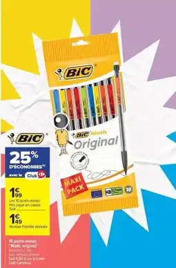 Carrefour Drive Bic - 6 parts enfants valier géné offre