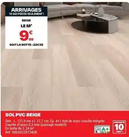 Brico Dépôt Dim - sol pvc beige offre