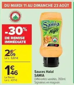 Carrefour Drive Samia - sauces halal offre