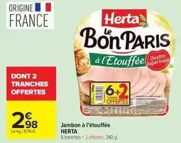 Carrefour Drive Herta - jambon à l'étouffée offre
