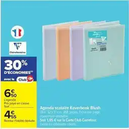 Carrefour Drive Clairefontaine - agenda scolaire koverbook blush offre