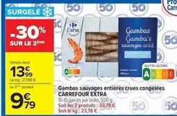 Carrefour Drive Carrefour - gambas sauvages entières crues congelées extra offre