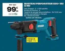 Brico Dépôt Erbauer - marteau perforateur sds+18v 3j inu offre