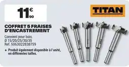Brico Dépôt Titan - coffret 5 fraises d'encastrement offre