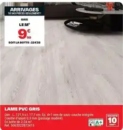 Brico Dépôt Dim - lame pvc gris offre