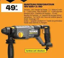 Brico Dépôt Titan - marteau perforateur 18v sds+2 offre