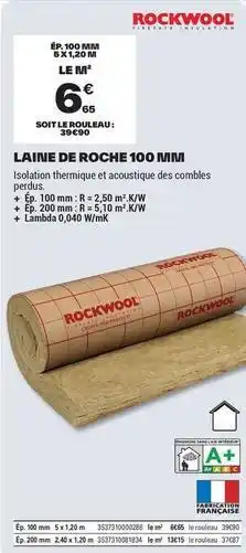 Brico Dépôt Rockwool - laine de roche 100 mini offre