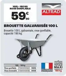 Brico Dépôt Altrad - brouette 100l offre