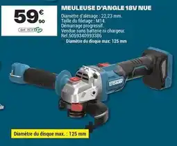Brico Dépôt Erbauer - meuleuse d'aingle 18v nue offre