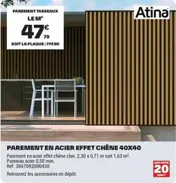 Brico Dépôt Chêne - parement tasseaux offre