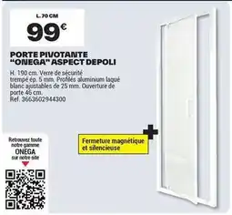Brico Dépôt Porte pivotante omega asfect depoli offre