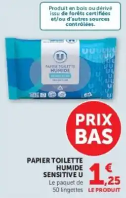 U Express PAPIER TOILETTE HUMIDE SENSITIVE U offre