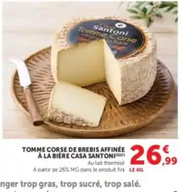U Express Casa Santoni Tomme Corse offre