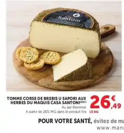 U Express Casa Santoni Tomme Corse de brebis offre