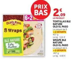 U Express OLD EL PASO TORTILLAS BLE NATURE offre