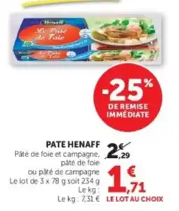 U Express HENAFF PATE DE FOIE offre