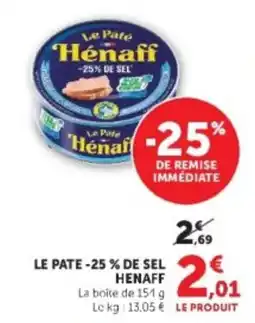 U Express Hénaff Le Pâté offre