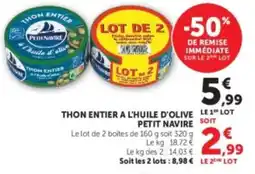 U Express PETIT NAVIRE THON ENTIER offre