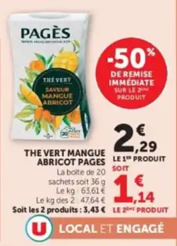 U Express PAGÈS THÉ VERT offre