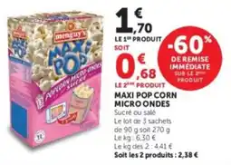 U Express menguy's MAXI POP CORN offre
