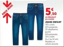 Hyper U JEANS ENFANT offre