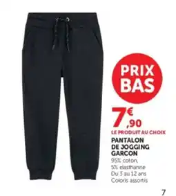 Hyper U PANTALON DE JOGGING GARCON offre
