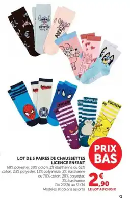 Hyper U Licence Enfant Chaussettes offre