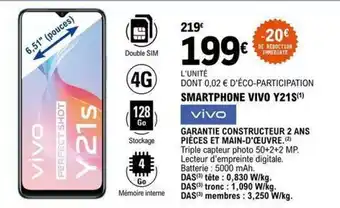 E.Leclerc Smartphone vivo Y21S offre