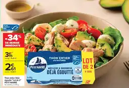 Carrefour PETIT NAVIRE Thon entier au naturel offre