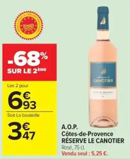 Carrefour CANOTIER Côtes-de-Provence offre
