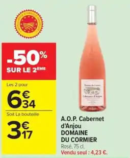 Carrefour DOMAINE DU CORMIER Cabernet d'Anjou offre