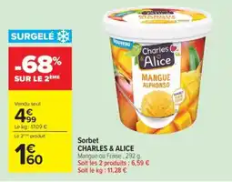 Carrefour Charles & Alice Sorbet offre