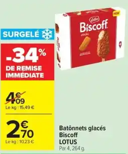Carrefour LOTUS Batonnets glacés Biscoff offre